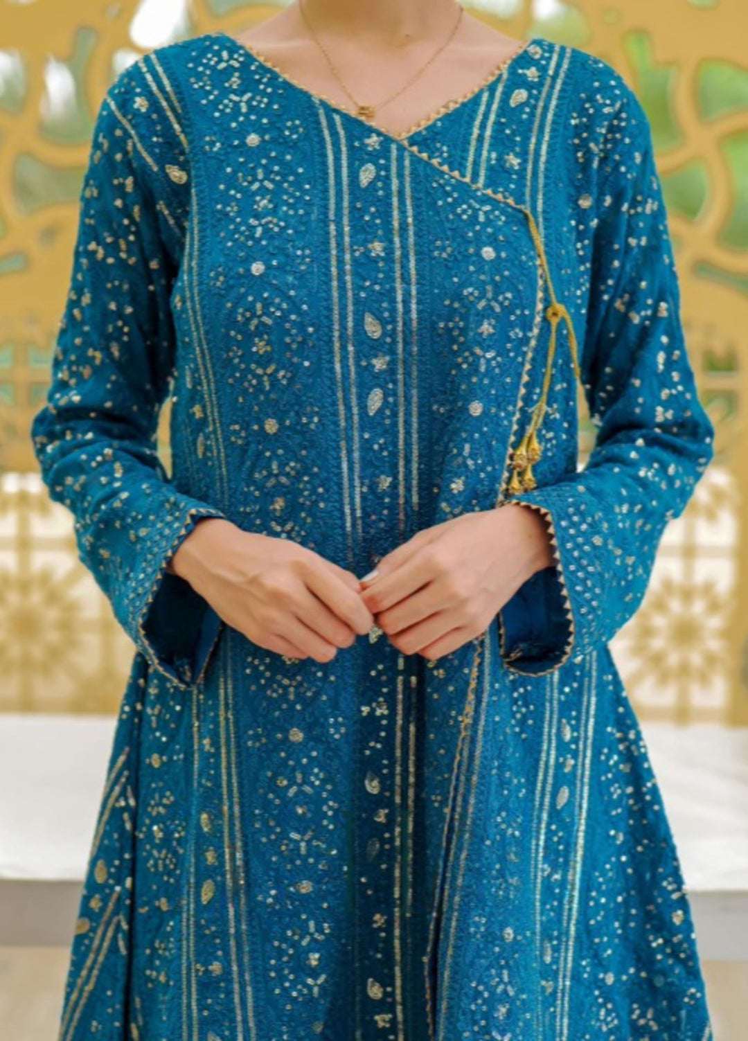 Shadiyan by Al Siyaab Pret 3 Piece Embroidered Chiffon Janaan Blue - Festive Collection