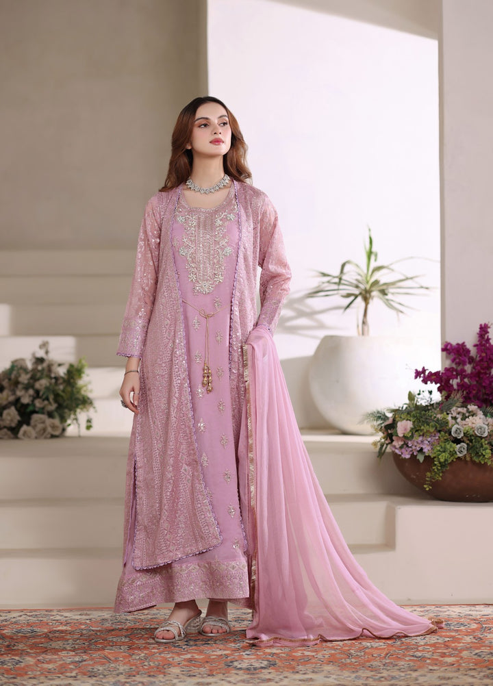 Shadiyan by Al Siyaab Pret 4 Piece Embroidered Chiffon Sahiba Lilac - Festive Collection