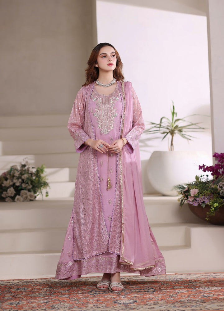 Shadiyan by Al Siyaab Pret 4 Piece Embroidered Chiffon Sahiba Lilac - Festive Collection