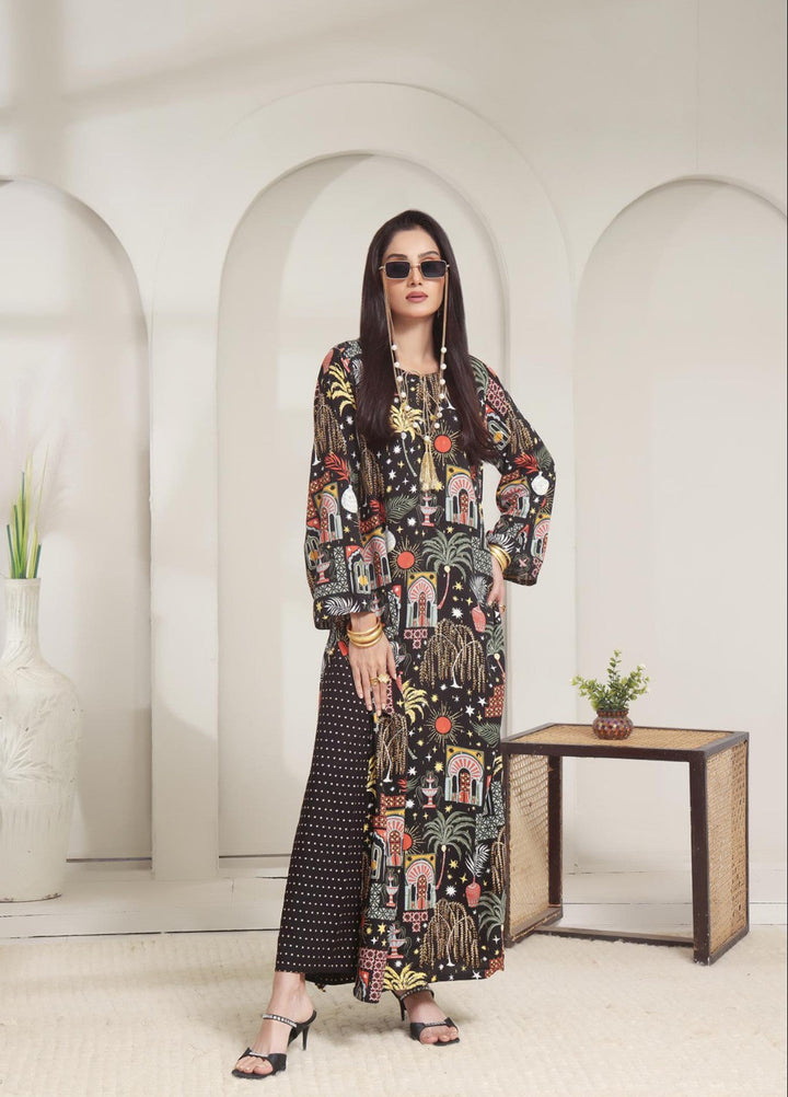 Madiha Gohar Silk Affair Pret Printed linen Shanghai Night long shirt- Winter Collection