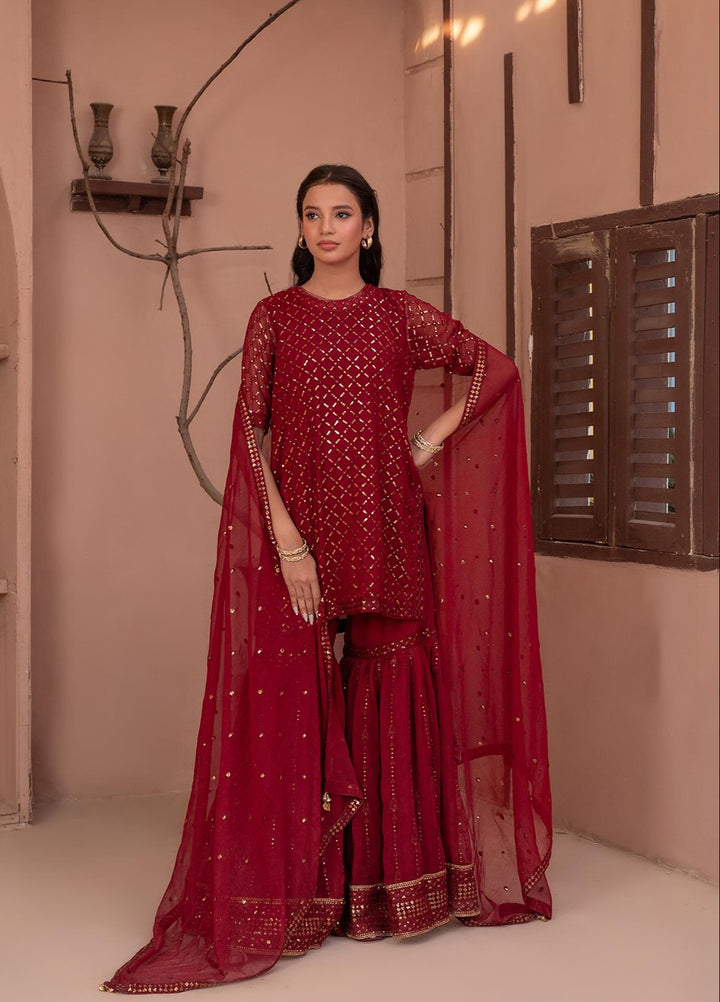 Noor e Mehal by Madiha Gohar Pret Embriodered Gharara Suit 3 Piece Layla e Mehr - Festive Collection