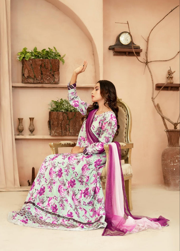 Noor e Mehal by Madiha Gohar Pret Embriodered Preimum 3 Piece Swiss Poly Cotton Kalidar Pishwas Noor e Mah - Festive Collection