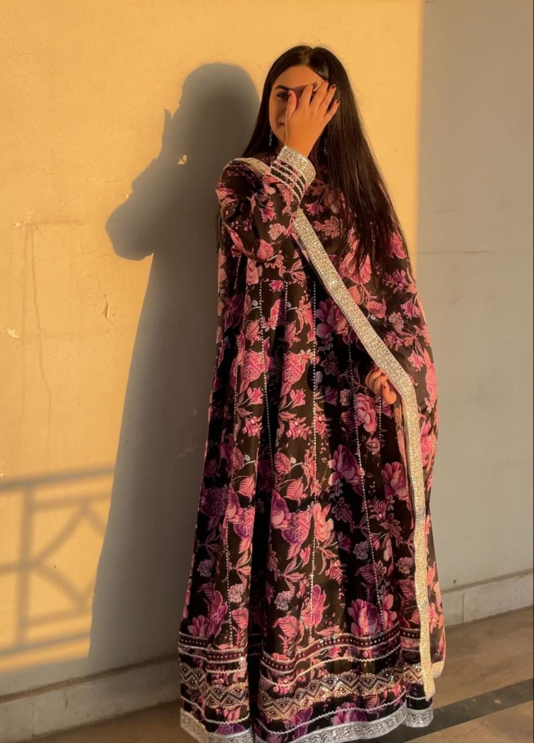 Noor e Mehal by Madiha Gohar Pret Embriodered Preimum 3 Piece Swiss Kalidar Pishwas Noor-e-Gulzar - Festive Collection