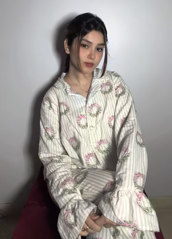 Urban Cut Women Pret 2 Piece Printed Suit Floral Bow Print-P0118 - Winter Collection