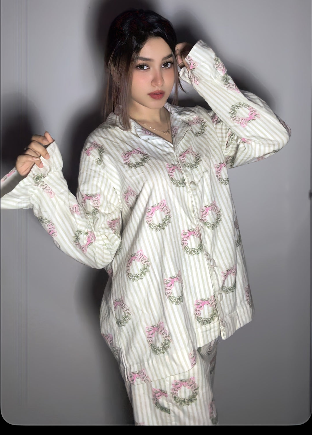 Urban Cut Women Pret 2 Piece Printed Suit Floral Bow Print-P0118 - Winter Collection