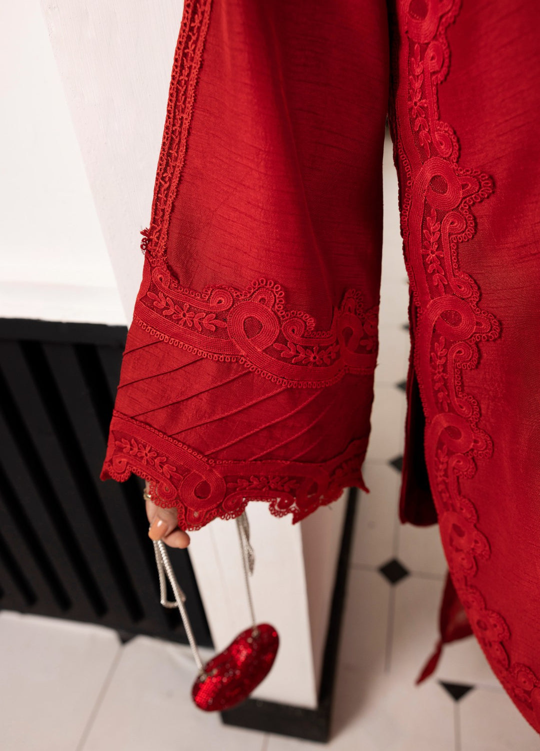 Silk Mode by Tessa Women Pret 3 Piece Raw Silk Rosa - Festive Collection