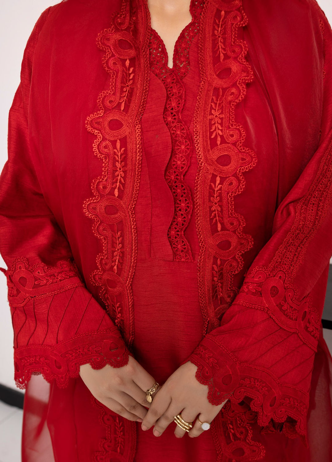 Silk Mode by Tessa Women Pret 3 Piece Raw Silk Bloodestone - Festive Collection