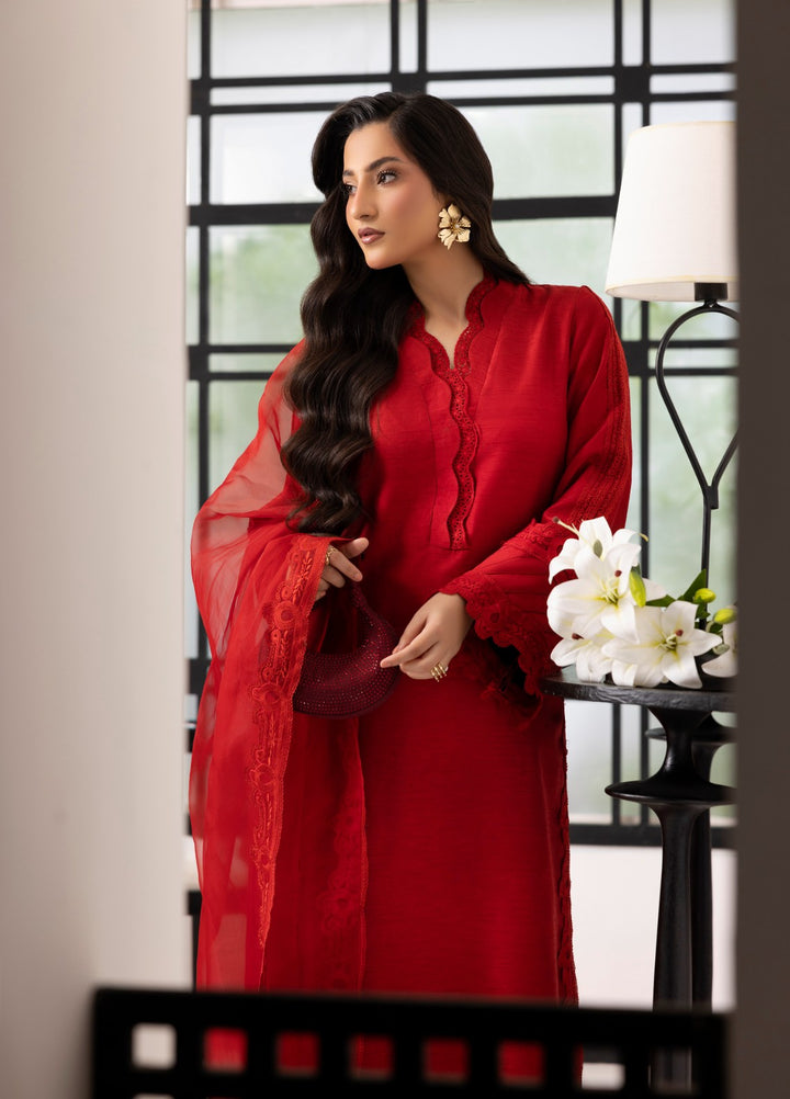 Silk Mode by Tessa Women Pret 3 Piece Raw Silk Bloodestone - Festive Collection