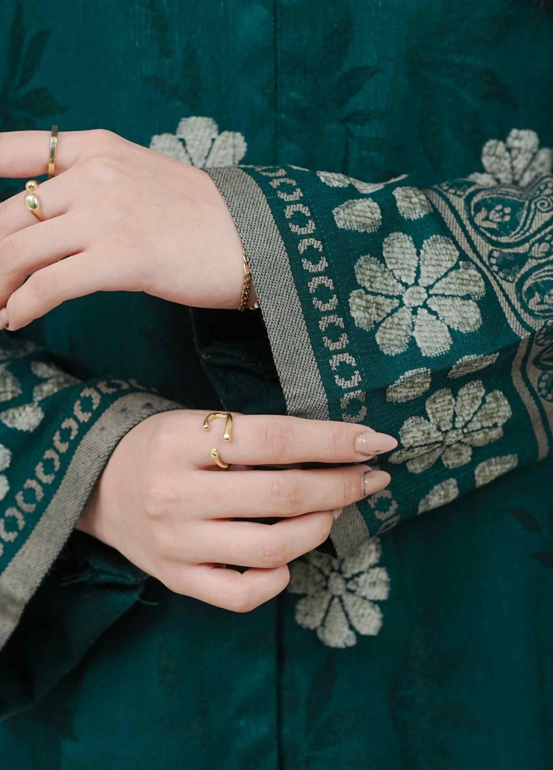 Narmin by Narkins Ophelia Unstitched Velvet Jacquard 3 Piece Embossed Green-3197 - Winter Collection