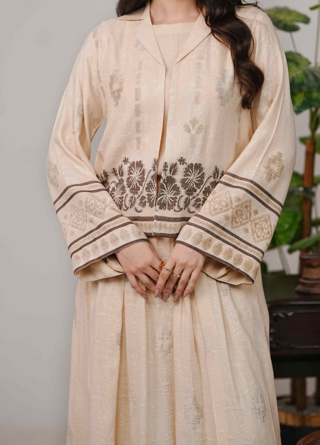 Narmin by Narkins Ophelia Unstitched Velvet Jacquard 3 Piece Embossed Butter-3193 - Winter Collection