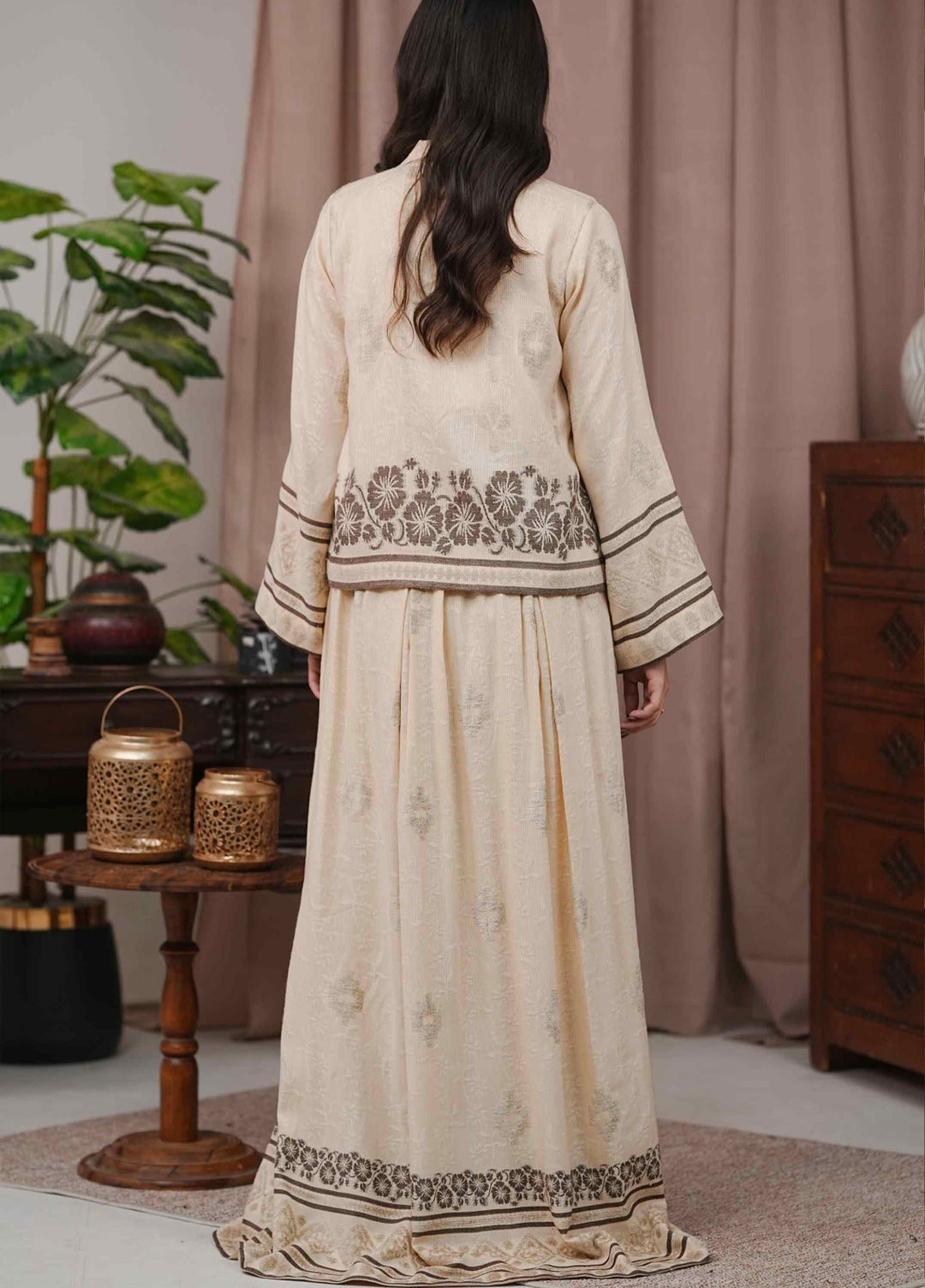 Narmin by Narkins Ophelia Unstitched Velvet Jacquard 3 Piece Embossed Butter-3193 - Winter Collection