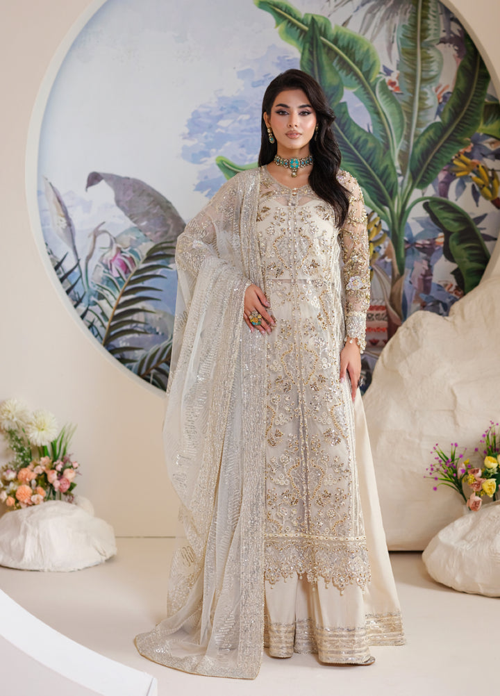 Naqash e Naaz by Wareesha 3 Piece Hand work Net WB-01 NOOR - Formals Collection