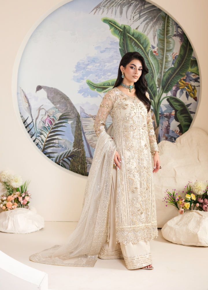 Naqash e Naaz by Wareesha 3 Piece Hand work Net WB-01 NOOR - Formals Collection