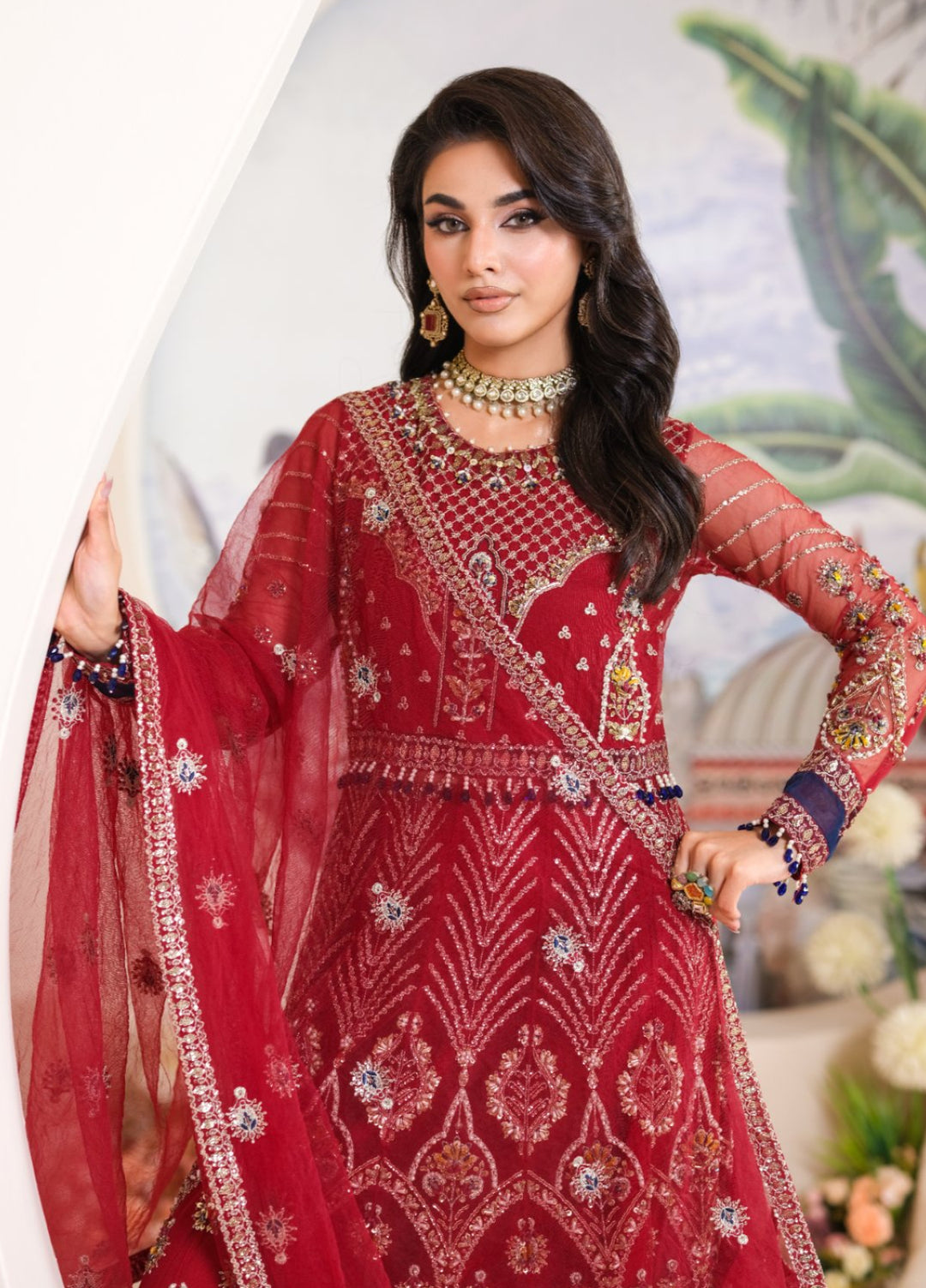 Naqash e Naaz by Wareesha 3 Piece Hand work Net WB-06 MEHRU - Formals Collection