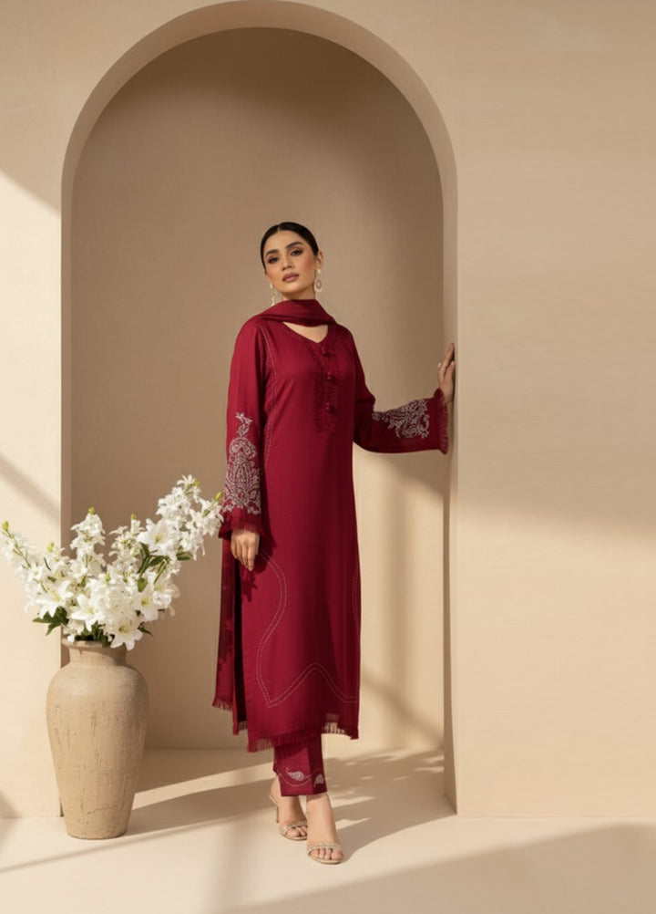 Eira by Mavie Pret Wool 3 Piece Embroidered Zena - Winter Collection