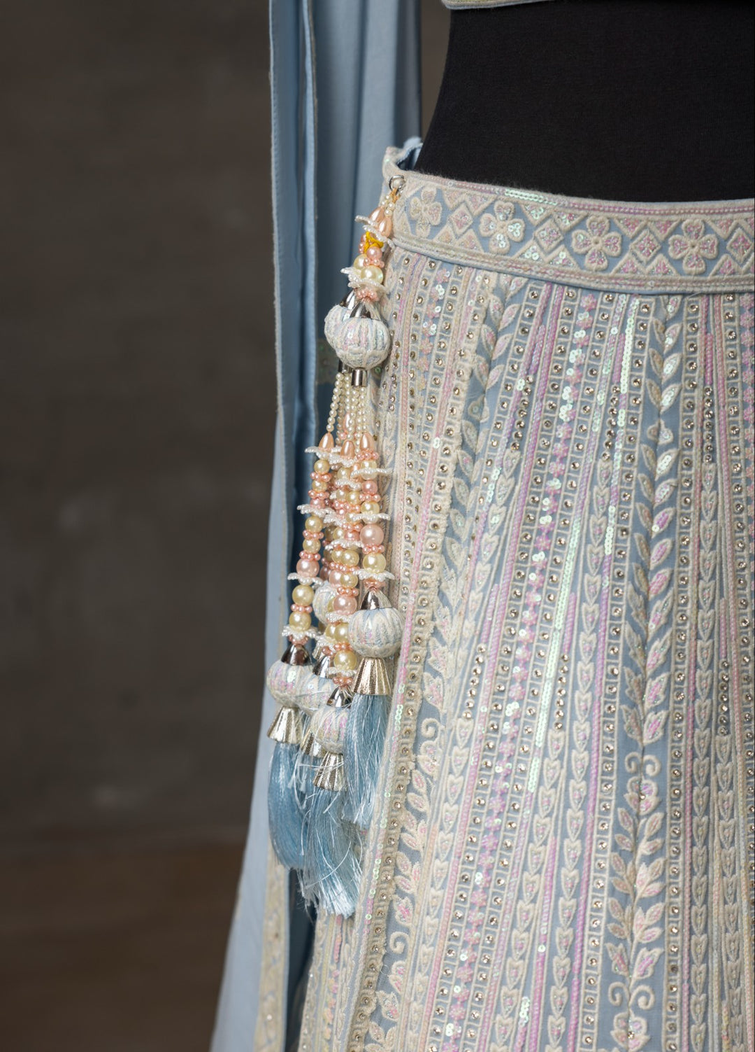 Elaya by House of Nyyra Unstitched 3 Piece Embroidered Blue and white - Festive Collection