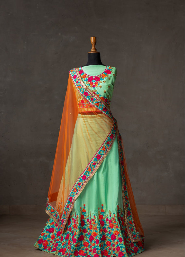 Elaya by House of Nyyra Unstitched 3 Piece Embroidered Mint Green - Festive Collection