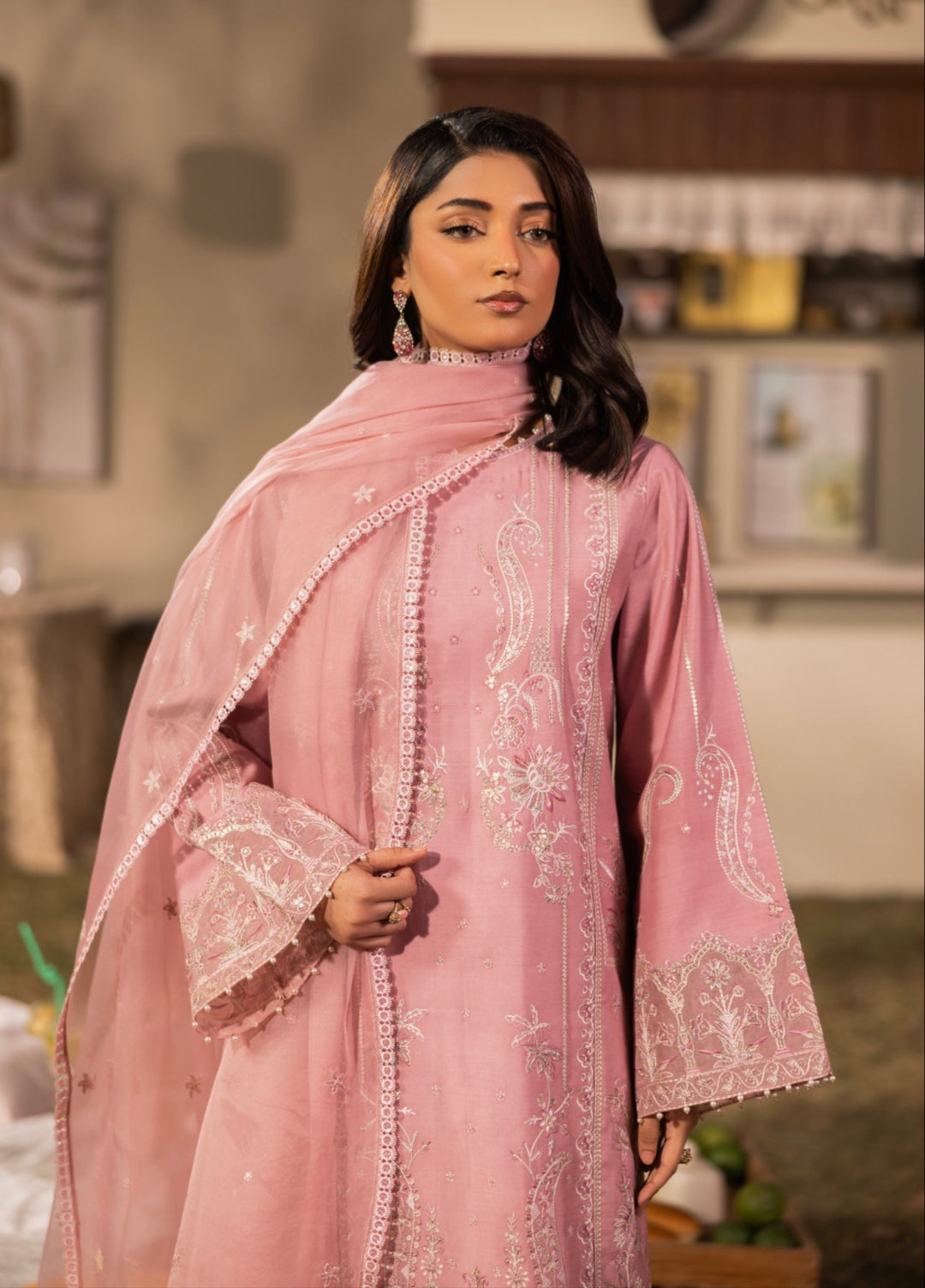 Blue Moon by Ruby Suleiman Pret 3 Piece Embroidered Viscose with Organza Moonlit Rose - Casual Collection