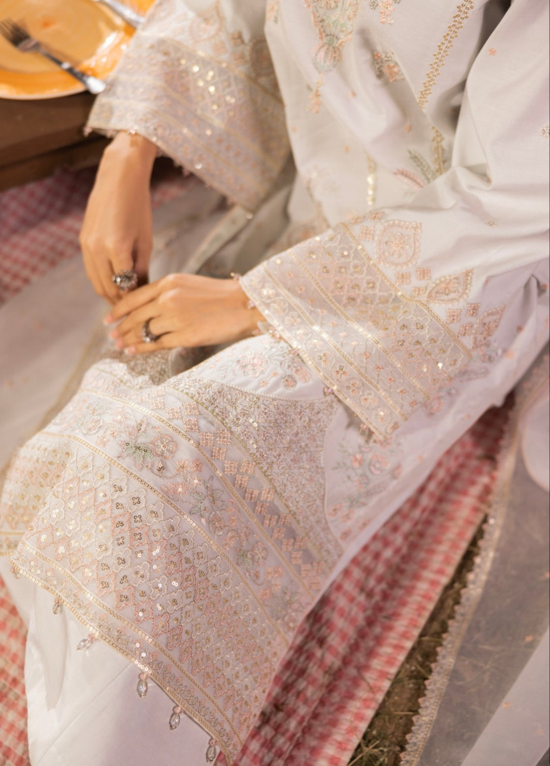 Blue Moon by Ruby Suleiman Pret 3 Piece Embroidered Viscose with Organza Snowdrop Whisper - Casual Collection