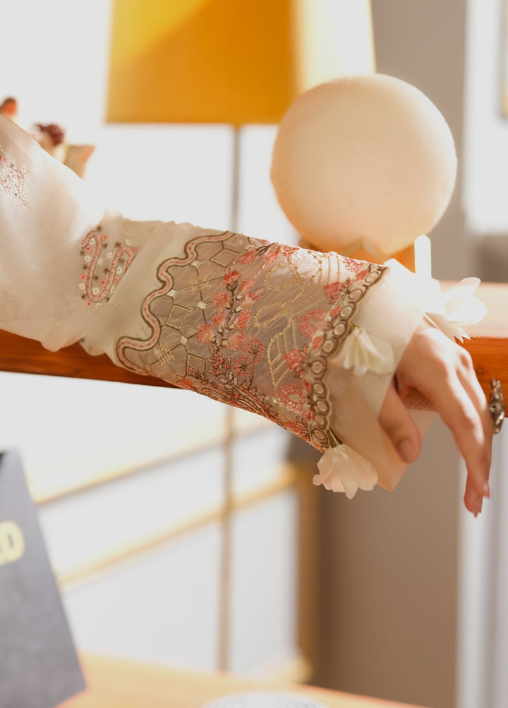 Era by Waresha Women Embroidered Chiffon 3 Piece Suit Pearl Mirage WFE-04 - Formals Collection