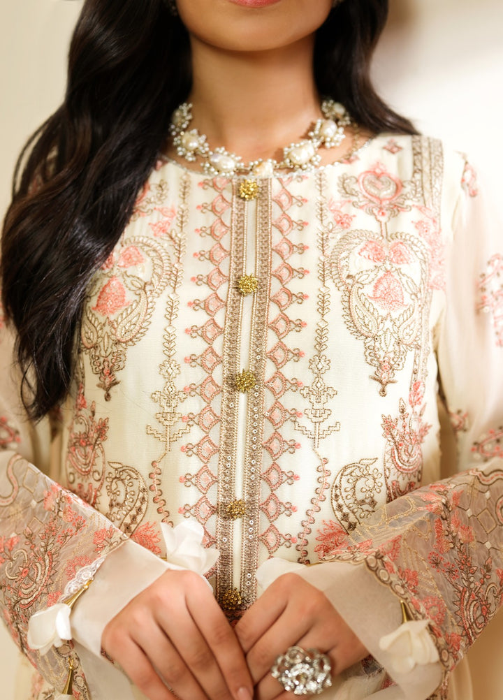 Era by Waresha Women Embroidered Chiffon 3 Piece Suit Pearl Mirage WFE-04 - Formals Collection