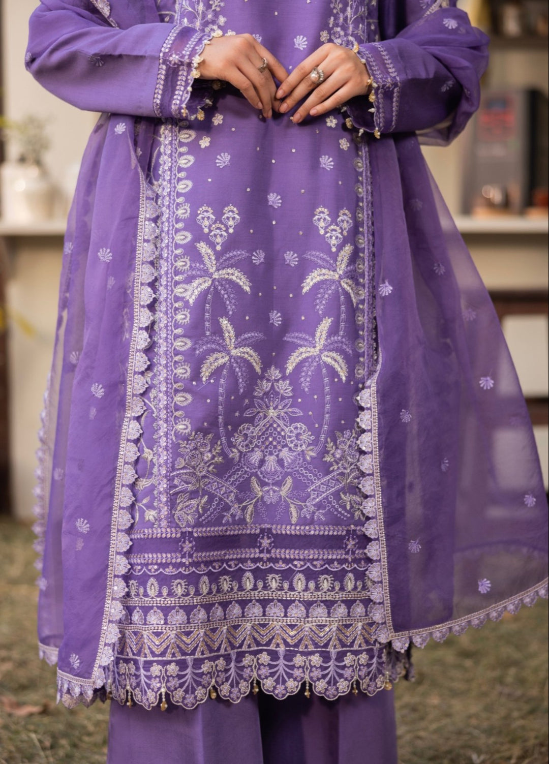 Blue Moon by Ruby Suleiman Pret 3 Piece Embroidered Viscose with Organza Amethyst Haze - Casual Collection