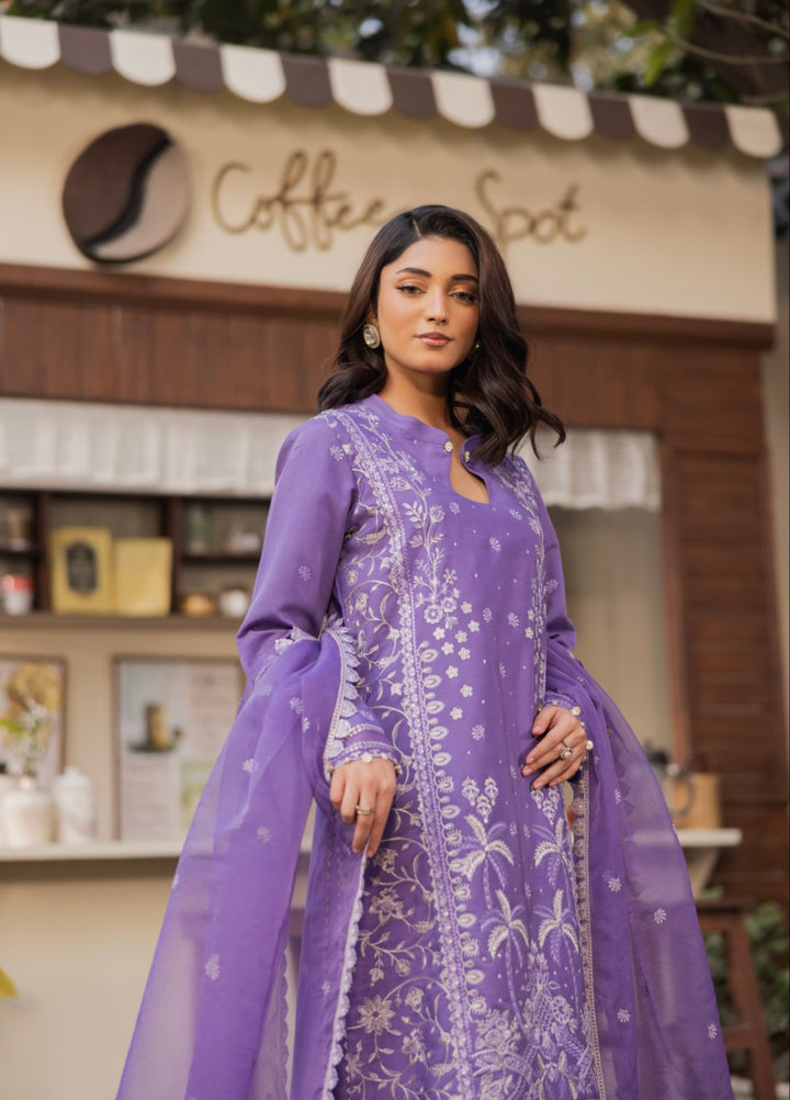 Blue Moon by Ruby Suleiman Pret 3 Piece Embroidered Viscose with Organza Amethyst Haze - Casual Collection