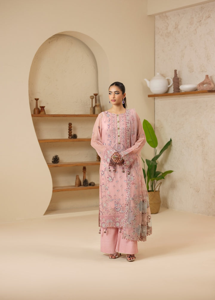 Era by Waresha Women Embroidered Chiffon 3 Piece Suit Petal Haze WFE-06 - Formals Collection