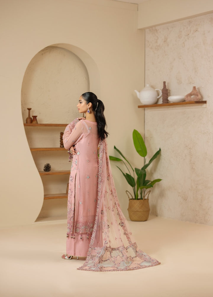 Era by Waresha Women Embroidered Chiffon 3 Piece Suit Petal Haze WFE-06 - Formals Collection