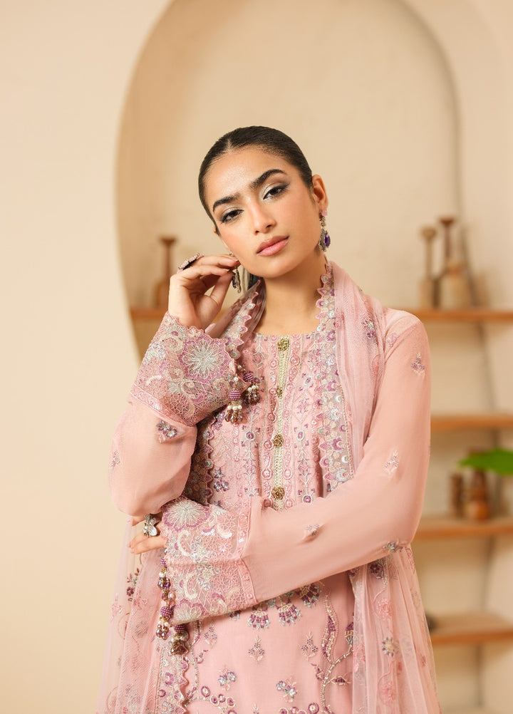 Era by Waresha Women Embroidered Chiffon 3 Piece Suit Petal Haze WFE-06 - Formals Collection