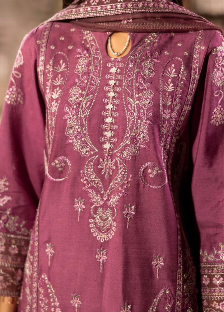 Blue Moon by Ruby Suleiman Pret 3 Piece Embroidered Viscose with Organza Orchid Moonrise - Casual Collection