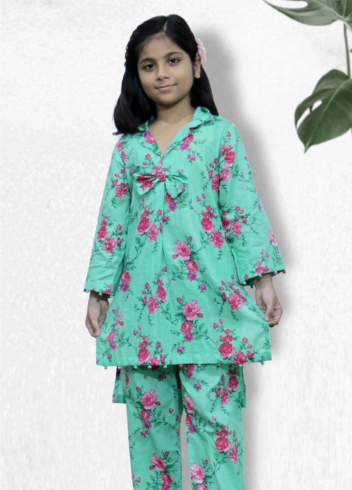 Stitching Cotton Girls Pret Printed 2 Piece Cambric Suit SC25SP-D-02 - Summer Collection