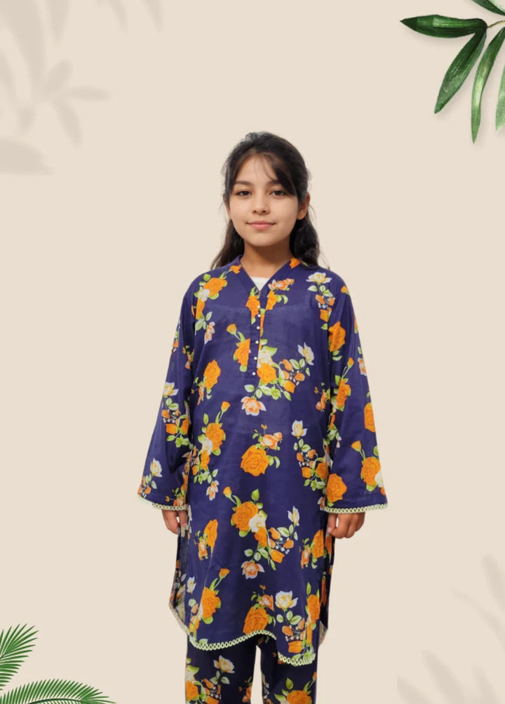 Stitching Cotton Girls Pret Printed 2 Piece Cambric Suit SC25SP-D-24 - Summer Collection