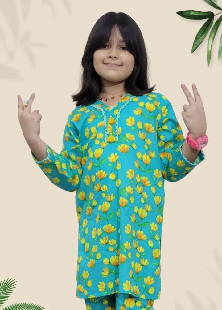 Stitching Cotton Girls Pret Printed 2 Piece Cambric Suit SC25SP-D-27 - Summer Collection
