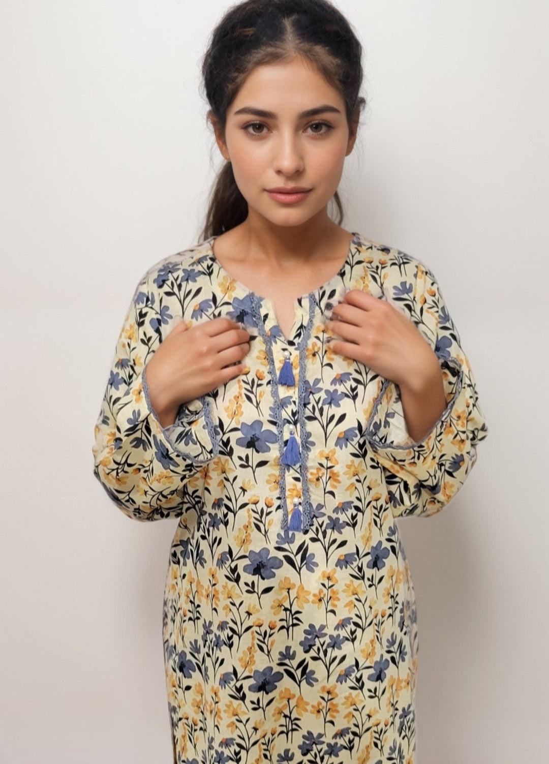 Stitching Cotton Women Pret Pure Cambric 2 Piece Printed Suit D-36 - SummerCollection