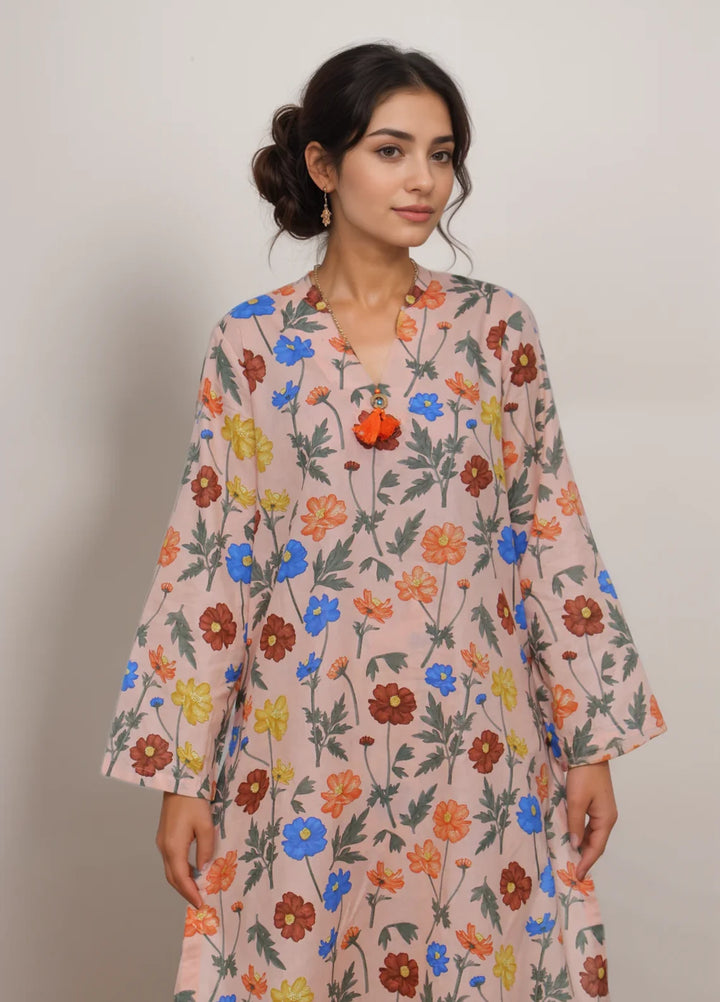 Stitching Cotton Women Pret Pure Cambric 2 Piece Printed Suit D-32 - WinterCollection