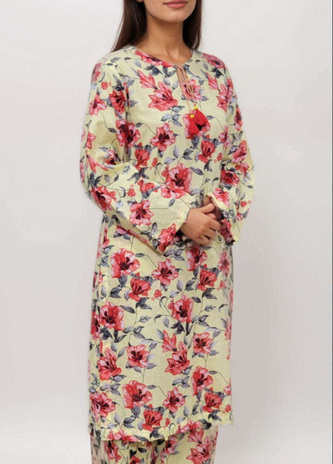 Stitching Cotton Women Pret Pure Cambric 2 Piece Printed Suit D-02 - SummerCollection