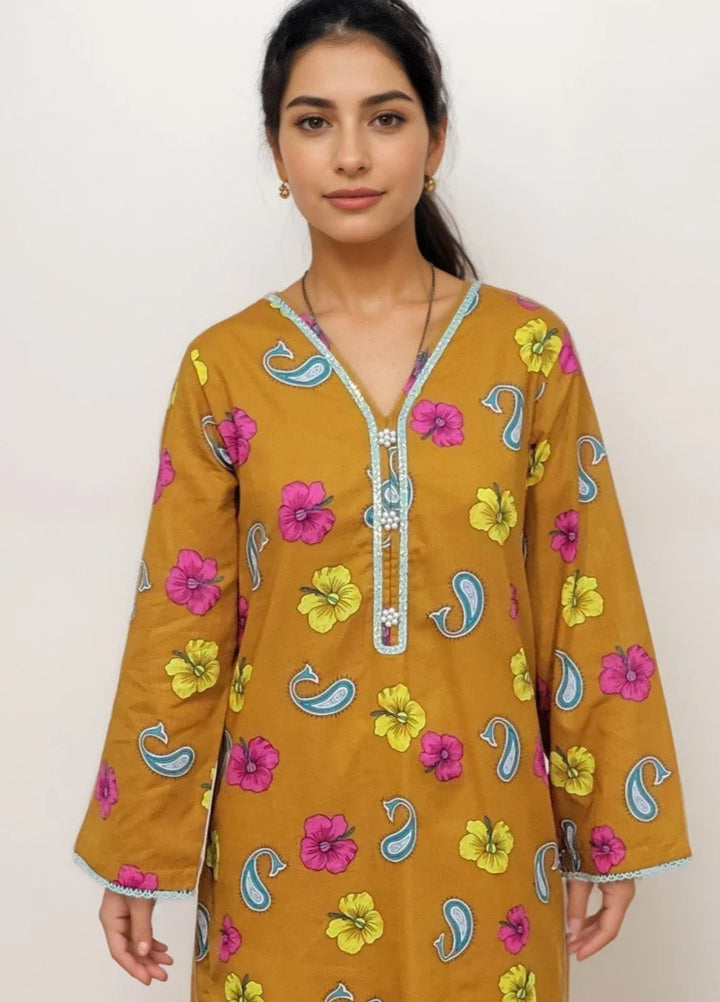 Stitching Cotton Women Pret Pure Cambric 2 Piece Printed Suit D-24 - SummerCollection