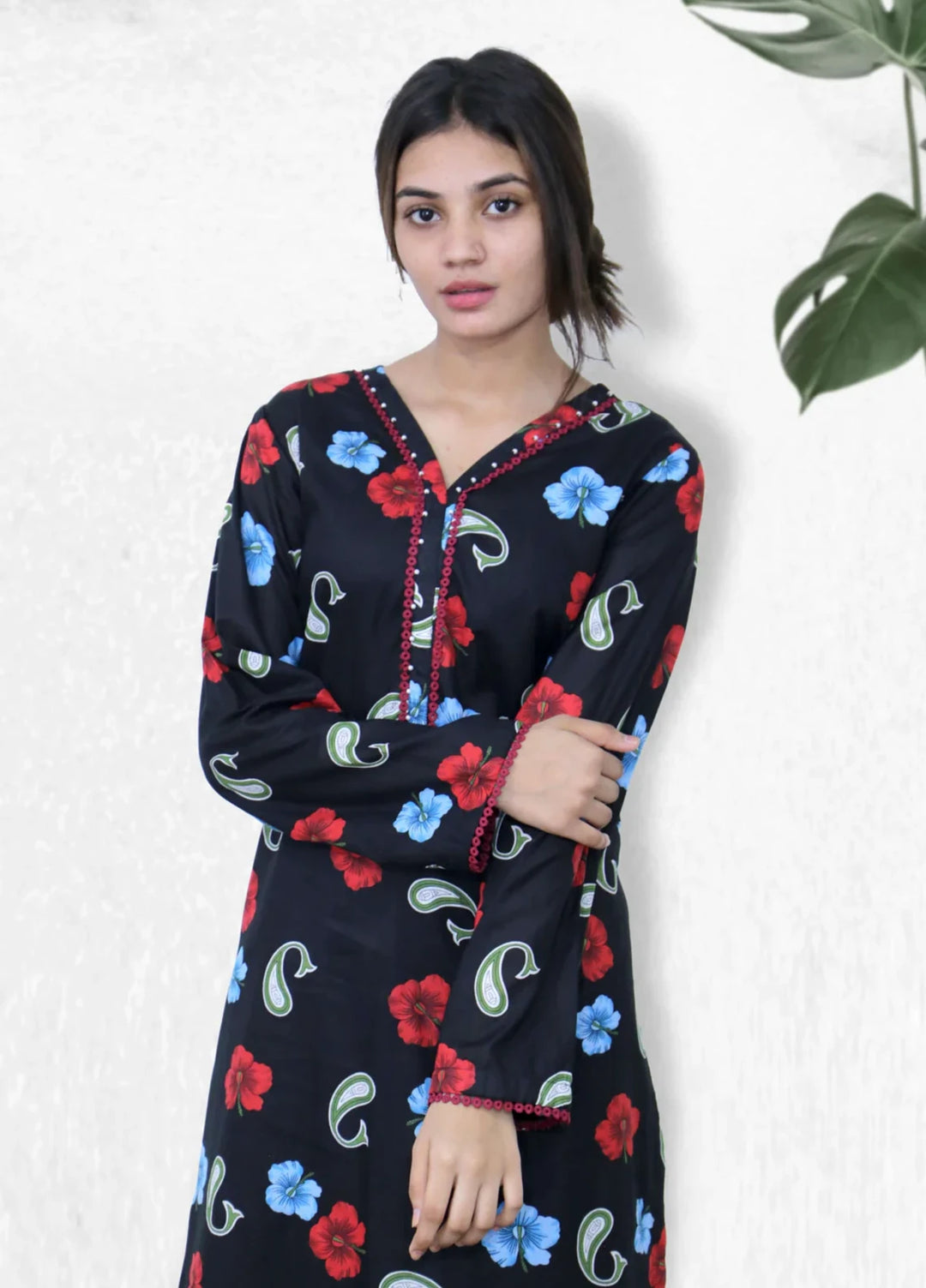 Stitching Cotton Women Pret Pure Cambric 2 Piece Printed Suit D-13 - SummerCollection