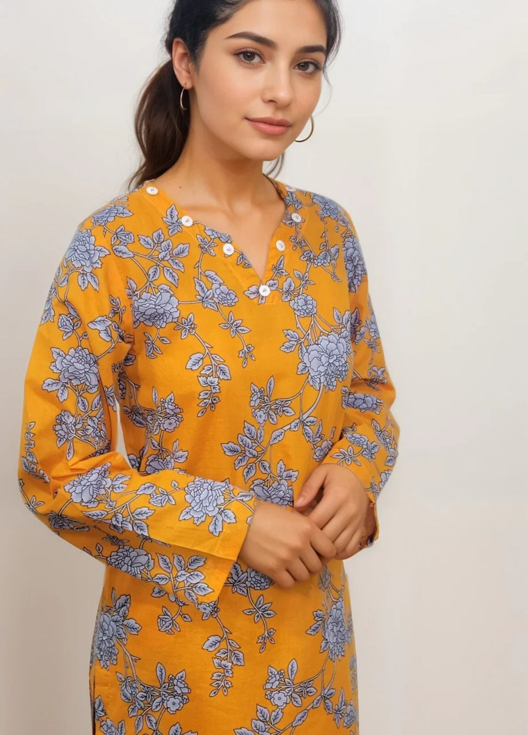 Stitching Cotton Women Pret Pure Cambric 2 Piece Printed Suit D-07 - SummerCollection