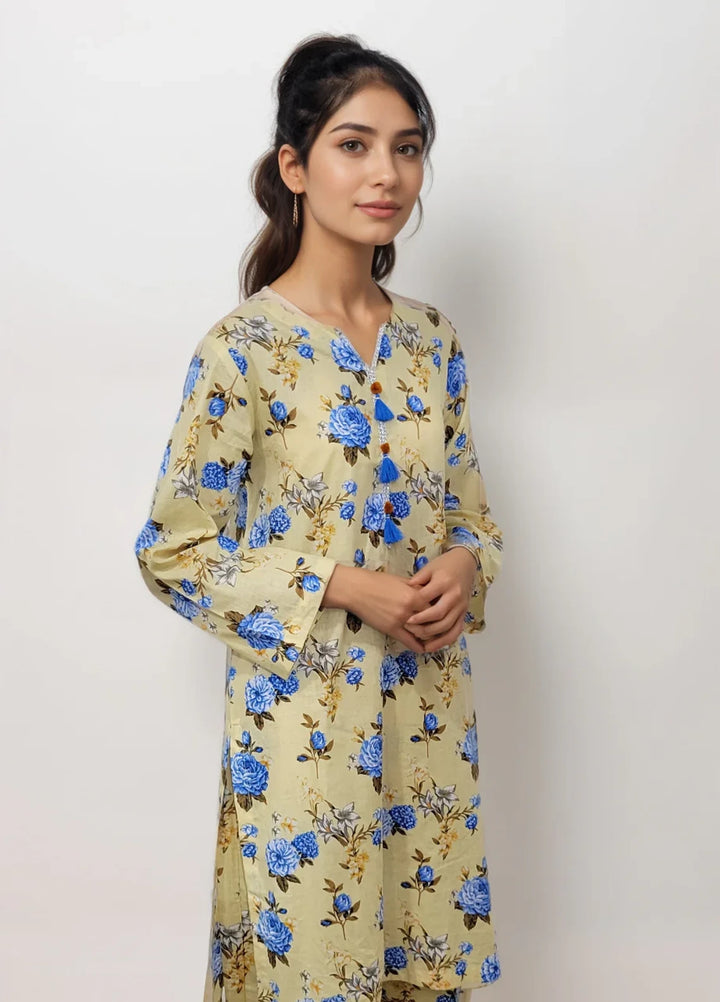 Stitching Cotton Women Pret Pure Cambric 2 Piece Printed Suit D-04 - SummerCollection