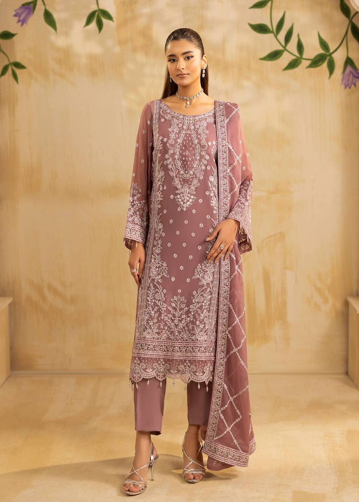Riwayat by Eileen Pret Embroidered Chiffon 4 Piece Suit C11-Camilla Lilac - Festive Collection