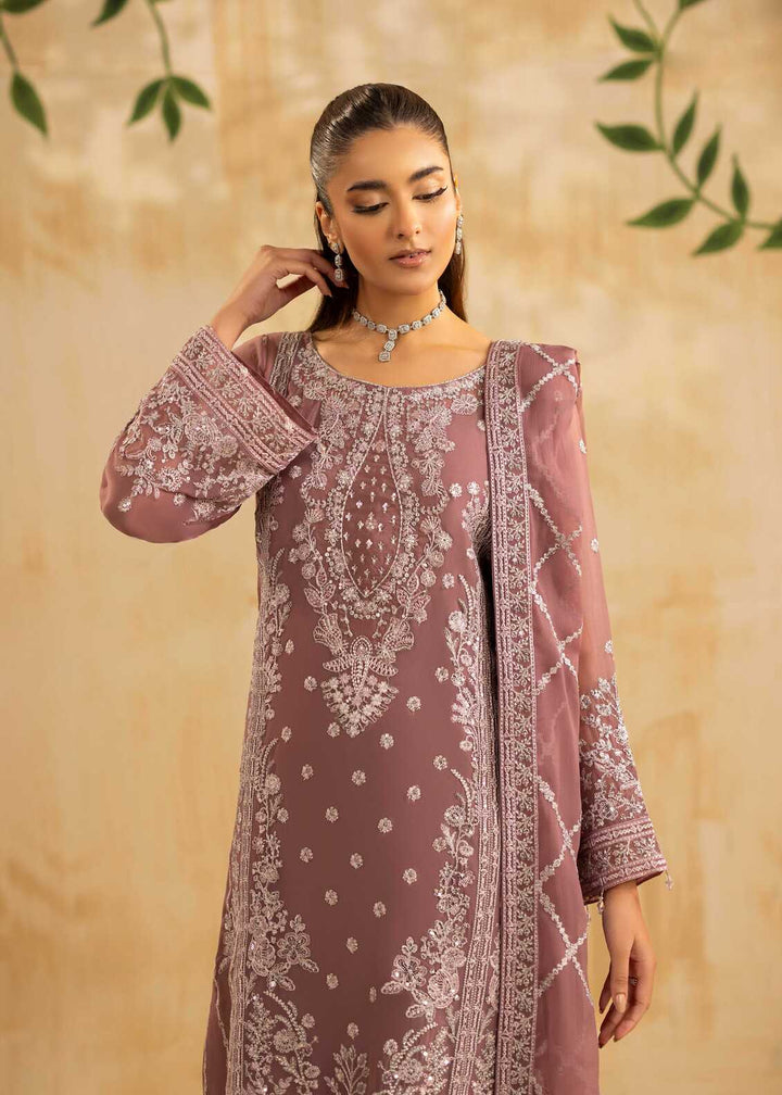 Riwayat by Eileen Pret Embroidered Chiffon 4 Piece Suit C11-Camilla Lilac - Festive Collection