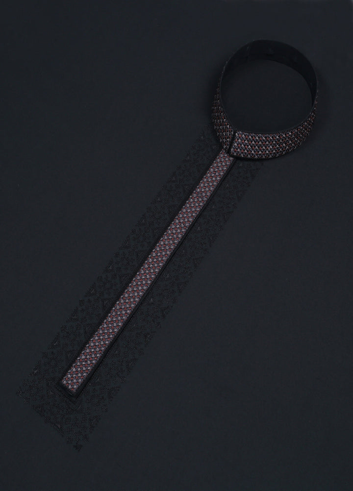 Monochrome by Fabrich Mens Unstitched Embroidered Cotton Kameez Shalwar GTS-FE-037 - Festive Collection