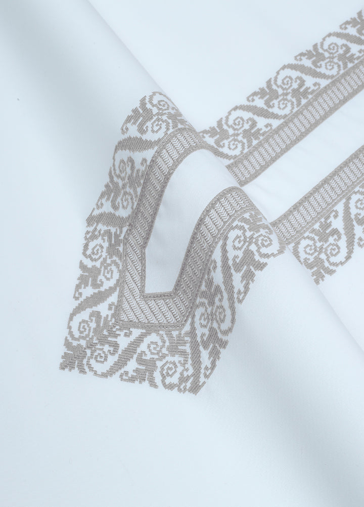 Monochrome by Fabrich Mens Unstitched Embroidered Cotton Kameez Shalwar GTS-FE-032 - Festive Collection