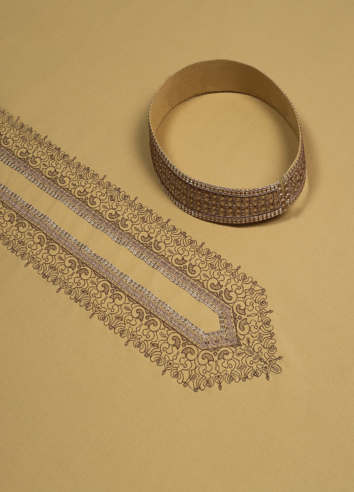 Monochrome by Fabrich Mens Unstitched Embroidered Cotton Kameez Shalwar GTS-FE-031 - Festive Collection