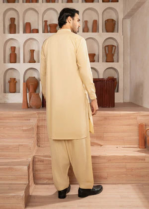 Alif by Buraq Online Mens RTW Solids Wash and Wear Kurta Shalwar Skin Ban - Casual Collection