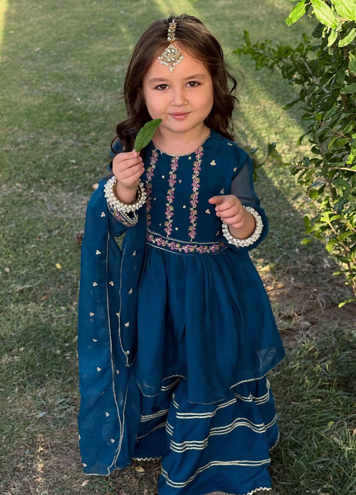 Modest Girls Pret Embroidered Chiffon 3 Piece Suit Aroha - Wedding Collection