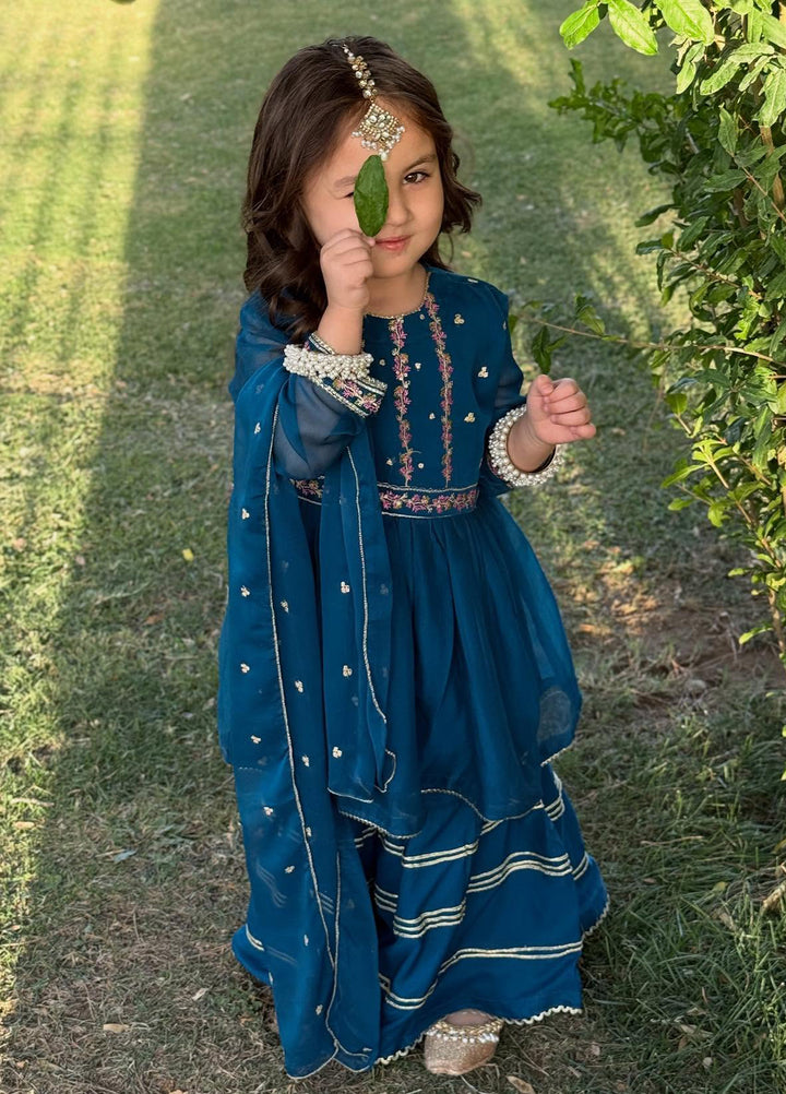 Modest Girls Pret Embroidered Chiffon 3 Piece Suit Aroha - Wedding Collection