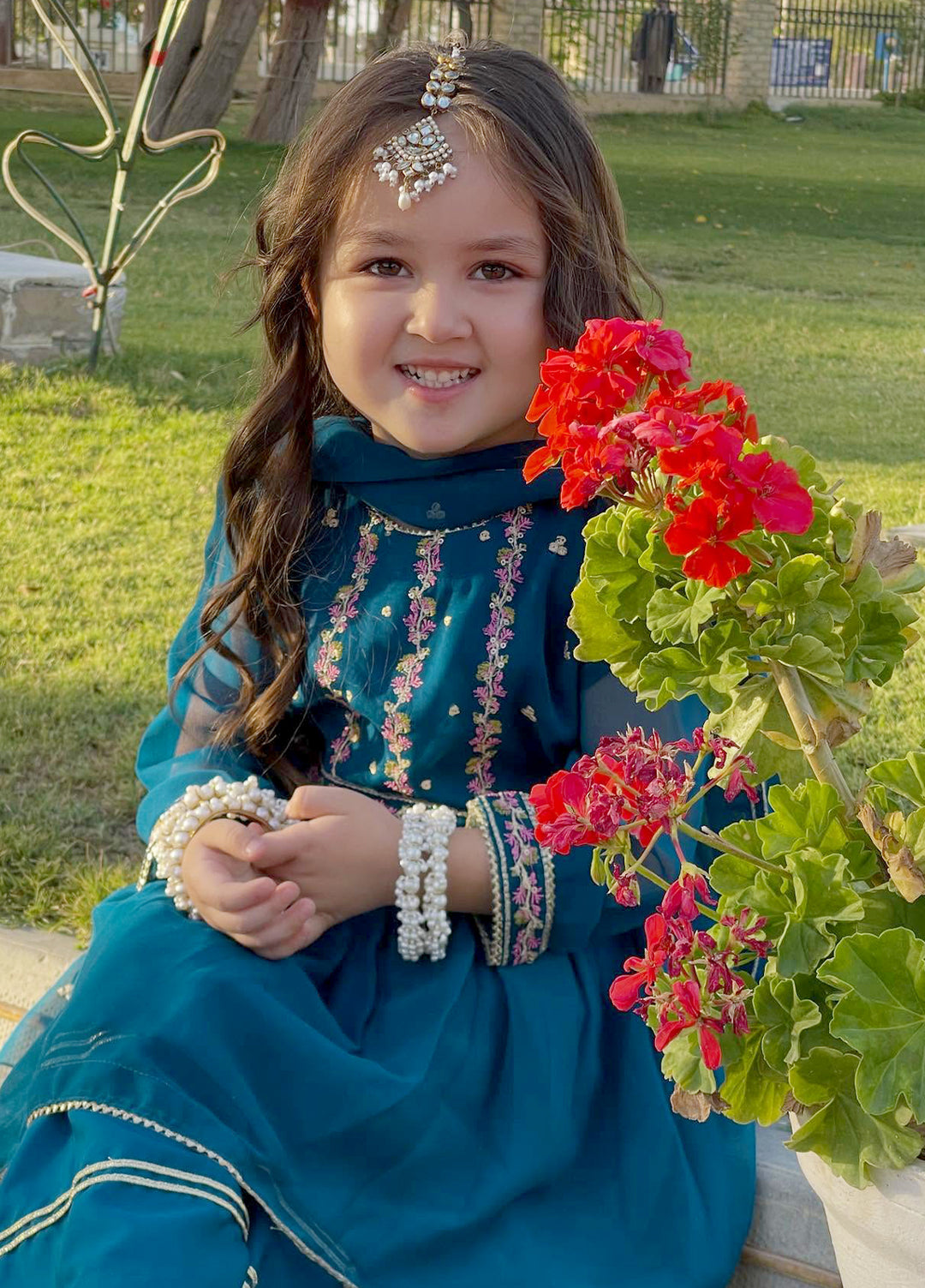 Modest Girls Pret Embroidered Chiffon 3 Piece Suit Aroha - Wedding Collection